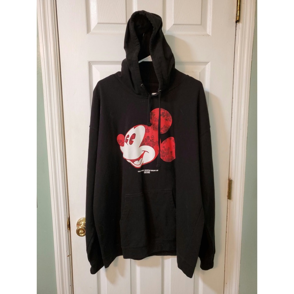 Disney by Neff Mickey Mouse Floral Graphic Black Hoodie Sweatshirt XXL